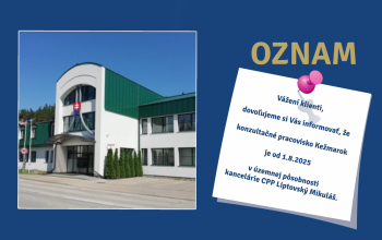 Konzultačné pracovisko Kežmarok – od 1.8.2025 ZMENA