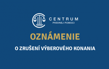 Oznámenie  o zrušení výberového konania