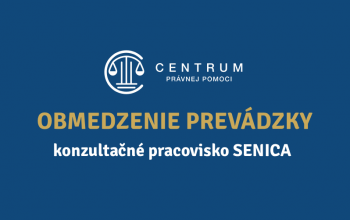 Obmedzenie prevádzky dňa 13.1.2026 - konzultačné pracovisko SENICA